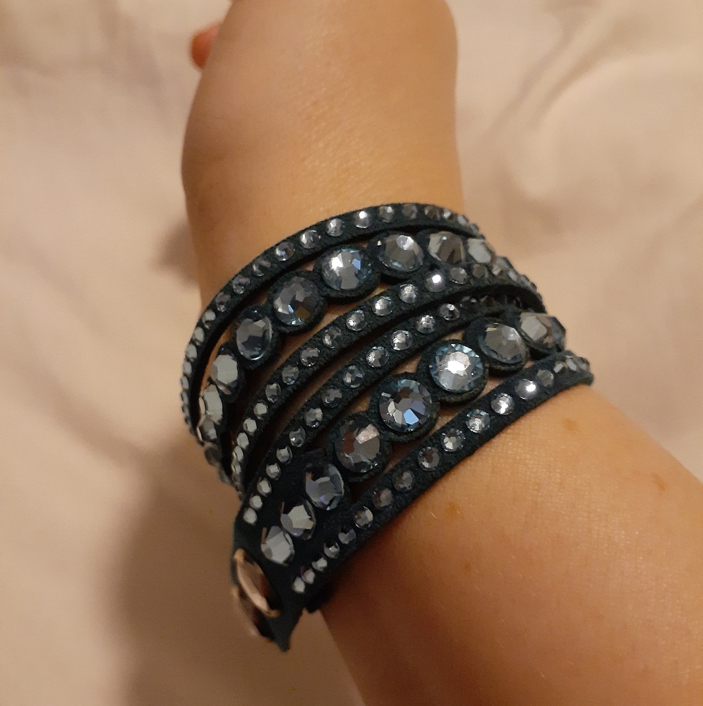 Blue Swarovski Slake wrap bracelet